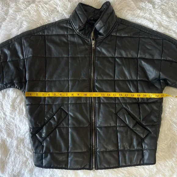 Free People Dolman Vegan Leather Quilted Jacket - Picture 9 of 13